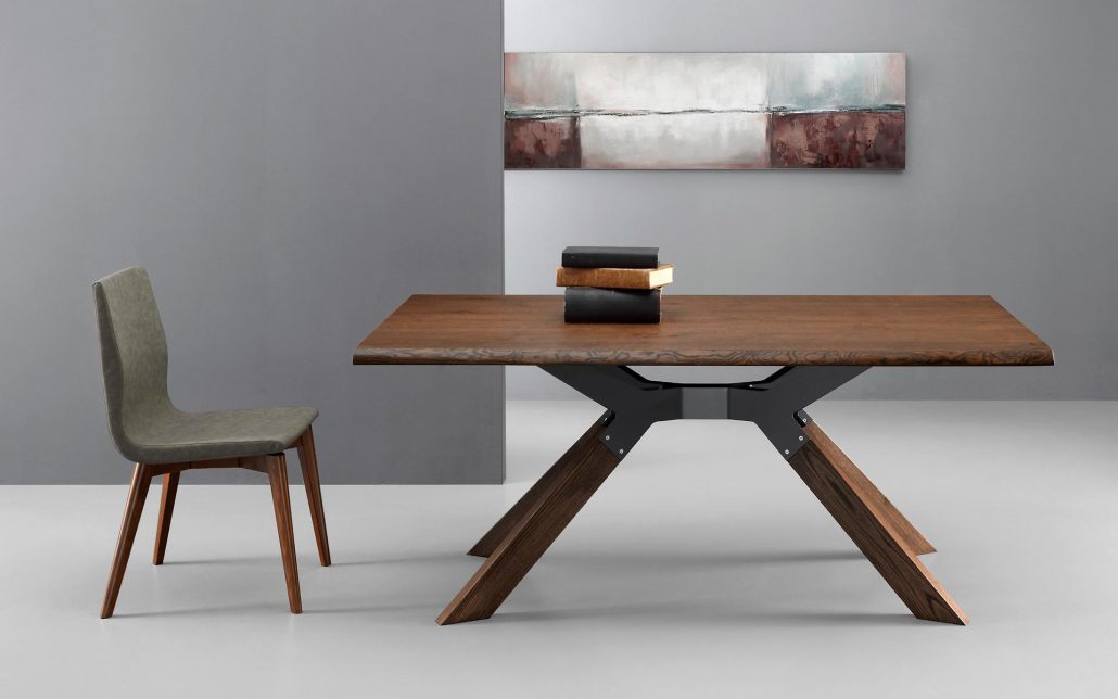 Steel allungabile - Tavolo design Eurosedia piano in legno cm 160/240x90x77h - vari colori