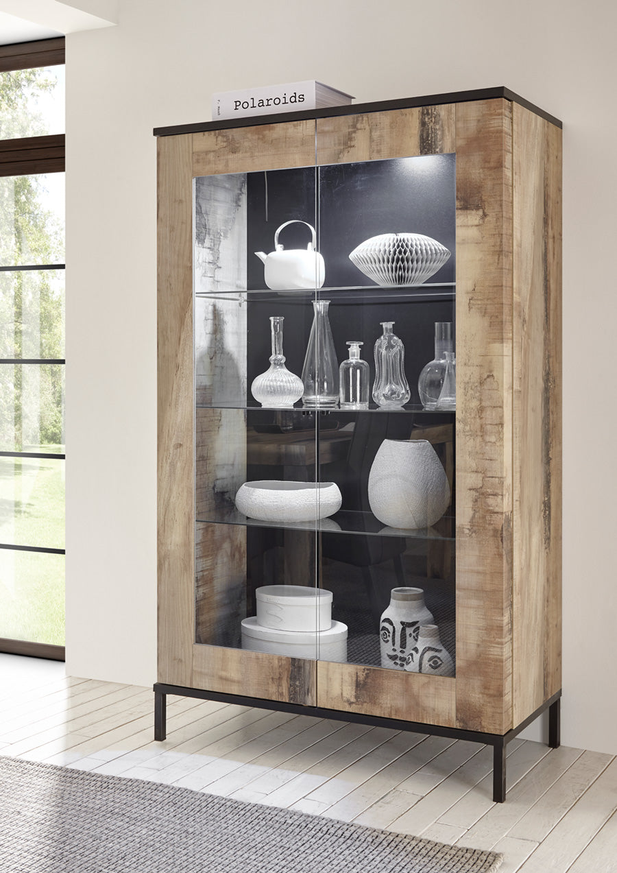 Alamosa - Soggiorno sala pranzo in legno con tavolo finitura pero e nero - immagine 2