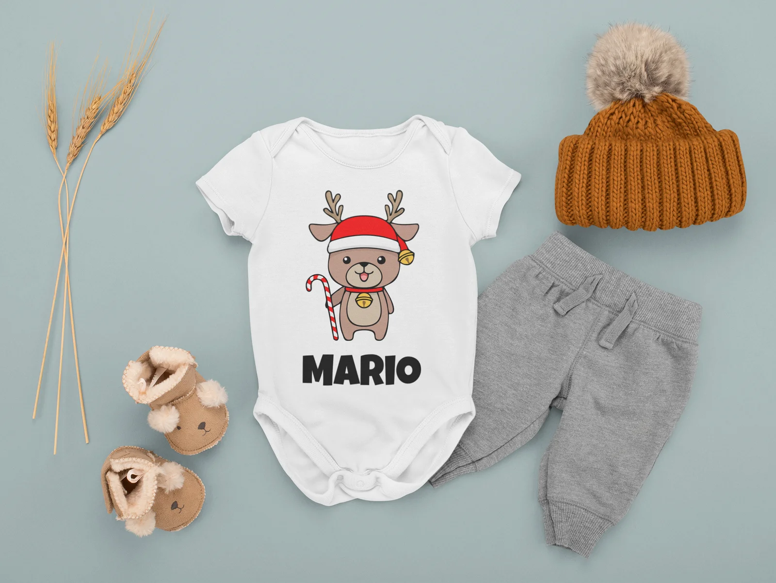 Body Neonato Natale PERSONALIZZABILE con nome renna di natale - immagine 4