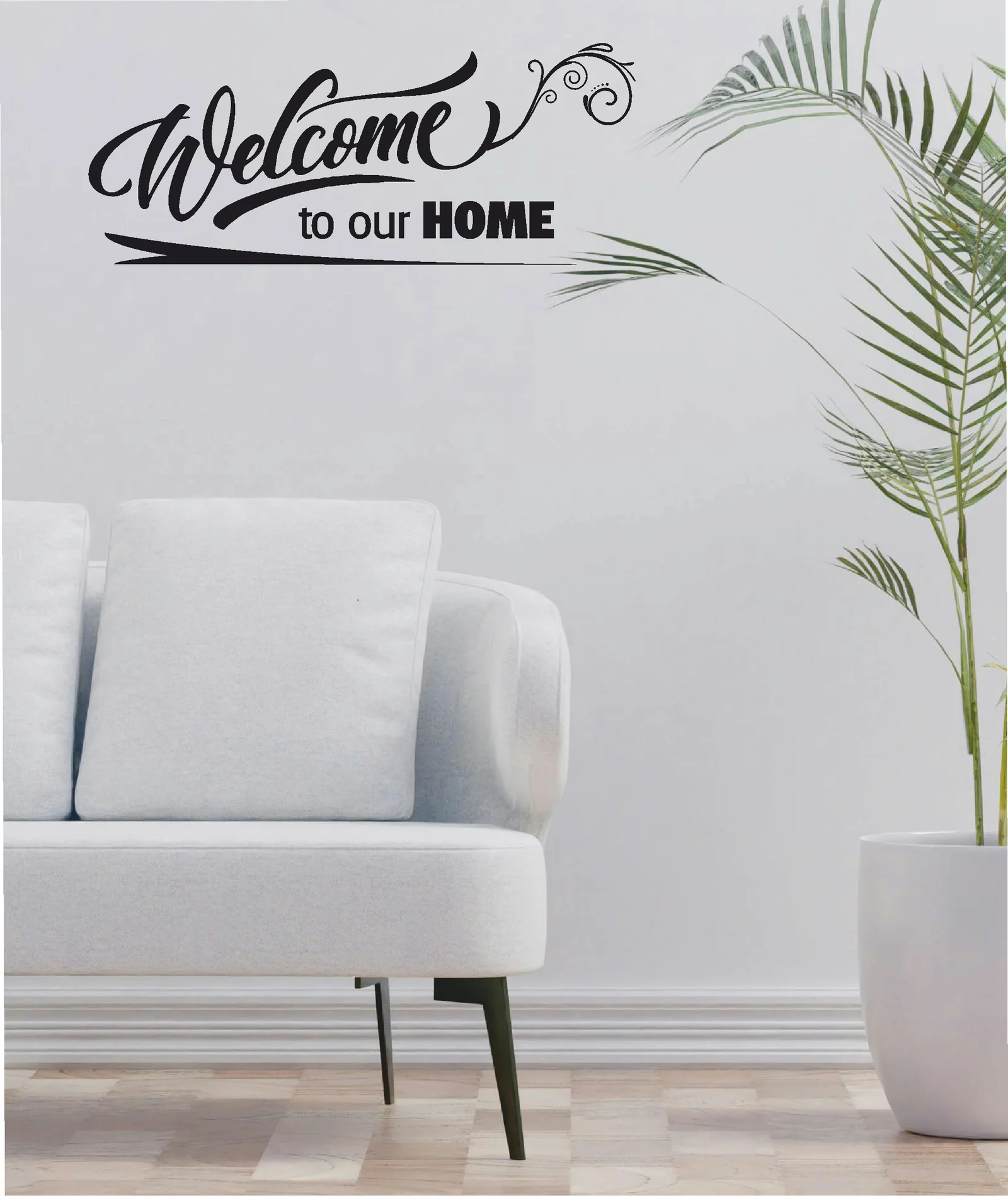 Adesivo murale wall sticker frasi – welcome to our home – idea regalo per la casa Dimensioni 60×30 cm - immagine 2