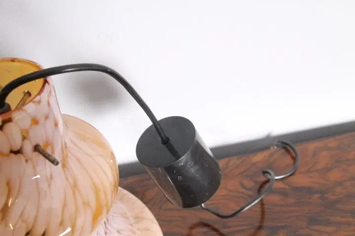 Lampadario Murano sospensione colore Salmone anni 70 - immagine 8