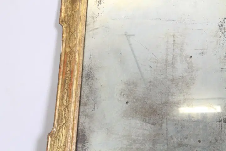 Antica specchiera a vassoio metà 800 foglia oro Lombarda.Specchio al mercurio - immagine 5