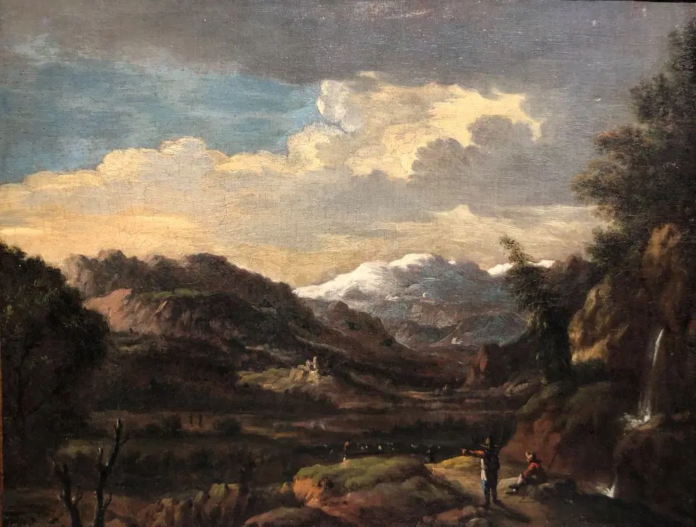 Scuola di Marco Ricci, Paesaggio al Tramonto con Figure – XVIII Secolo - immagine 2
