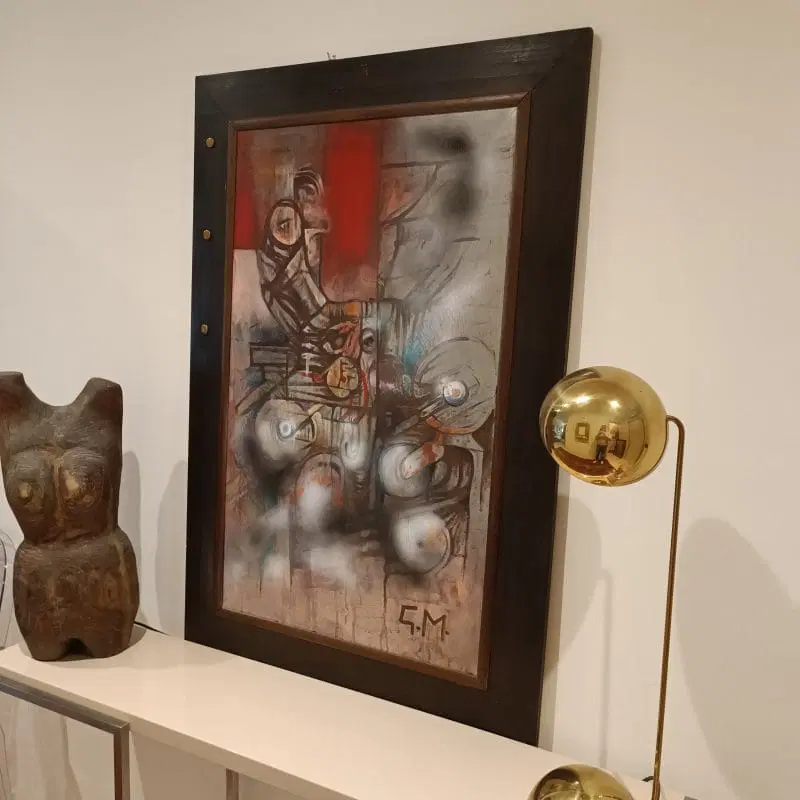 Pittura Brutalista anni ’60/70 :Olio su tela - immagine 5