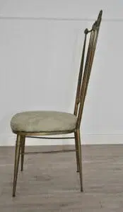 Mid-Century Hollywood Regency Style Brass Sedia laterale