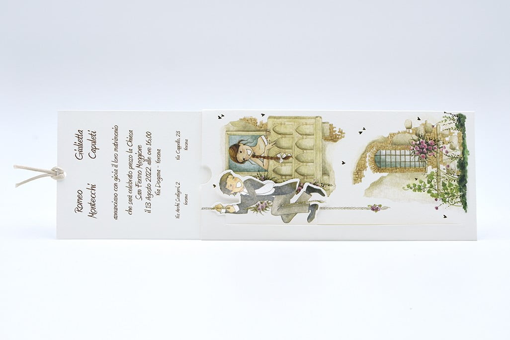 Partecipazione nozze classica Romeo e Giulietta - immagine 2