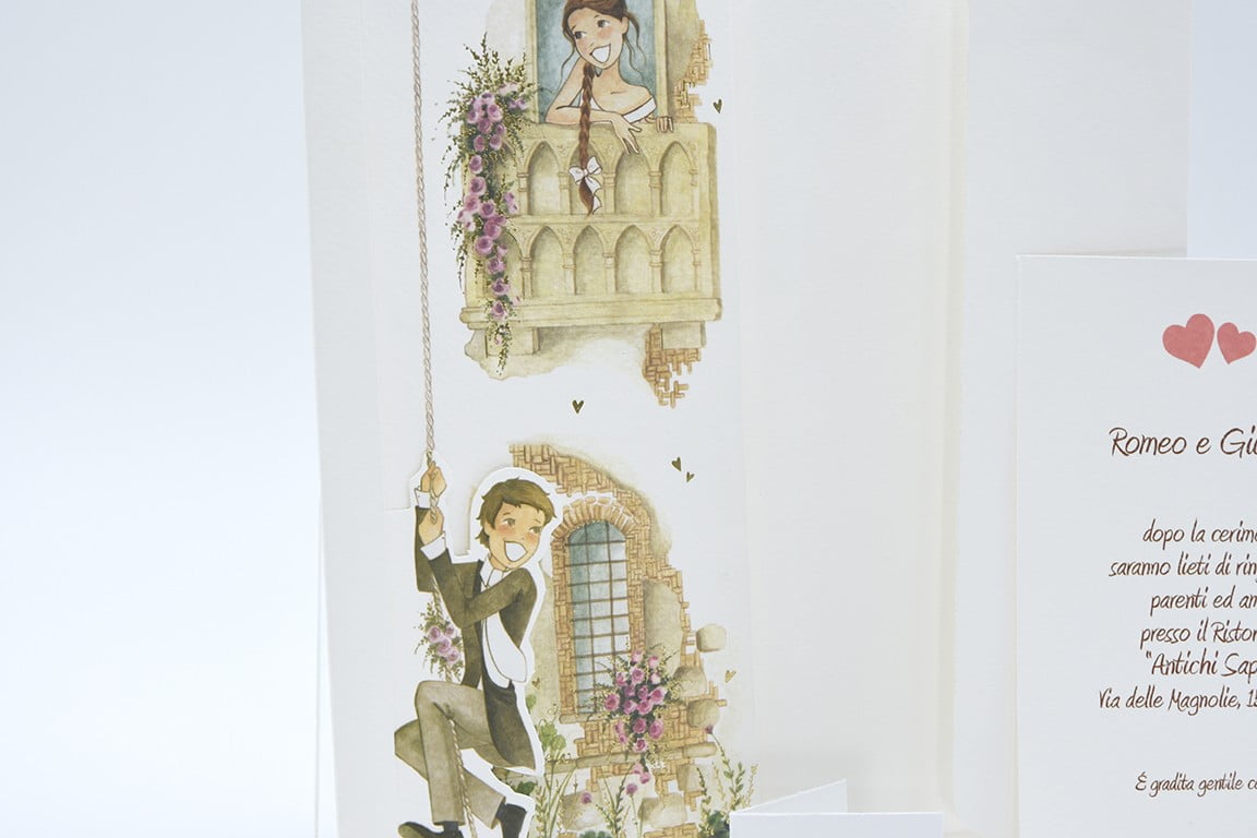 Partecipazione nozze classica Romeo e Giulietta - immagine 4