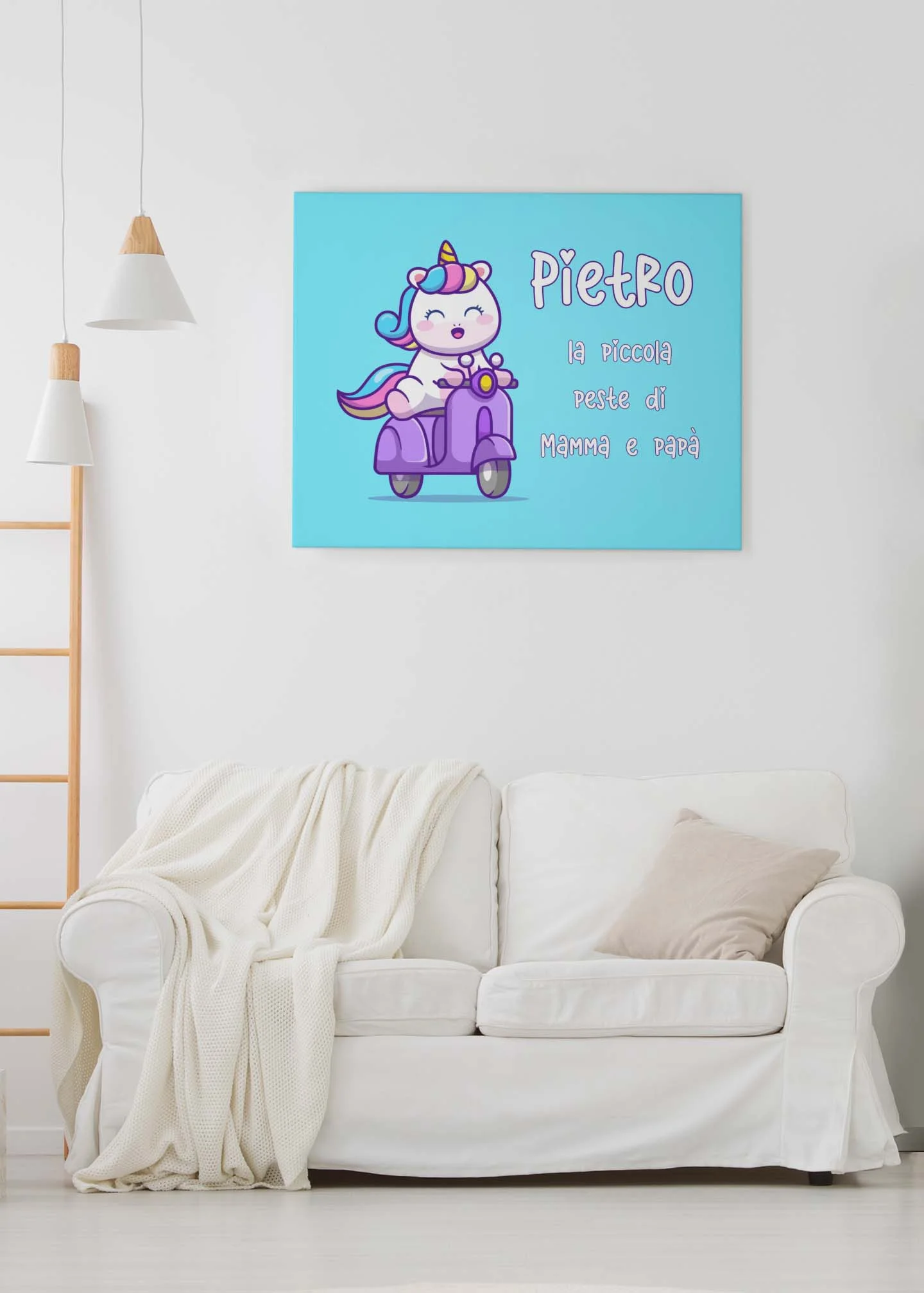 Quadro Tela Pittorica Canvas PERSONALIZZABILE col nome del tuo bimbo o della tua bimba – la piccola peste di mamma e papà – Disponibile nei formati 50×70 cm e 35×50 cm - immagine 4