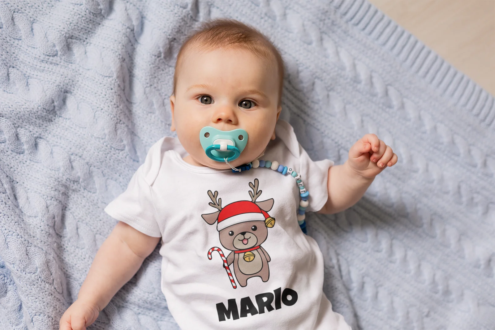 Body Neonato Natale PERSONALIZZABILE con nome renna di natale - immagine 5