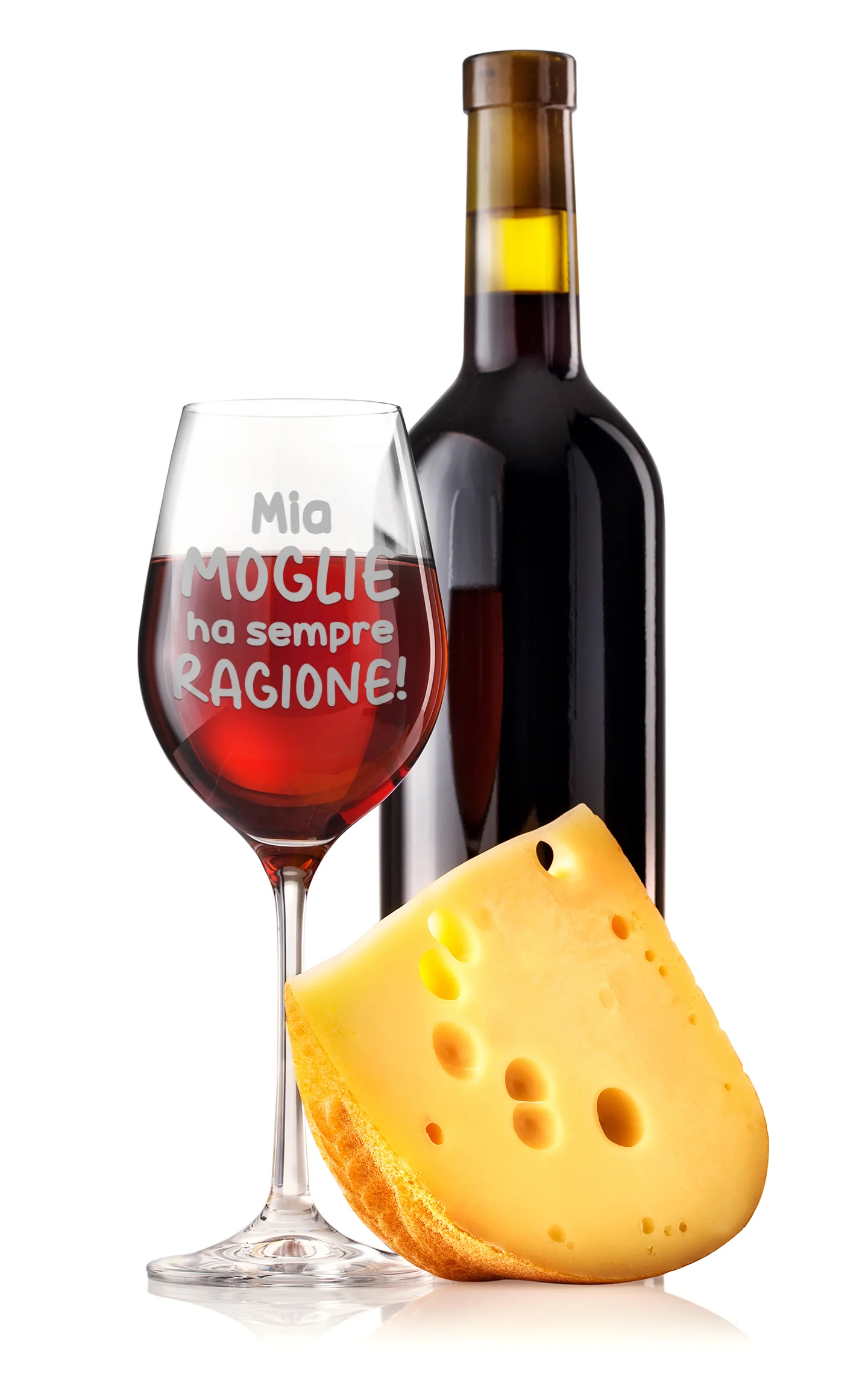 Calice SanValentino Vino Mia moglie ha sempre ragione Matrimonio Fidanzamento Amore Auguri 500 ml - immagine 4