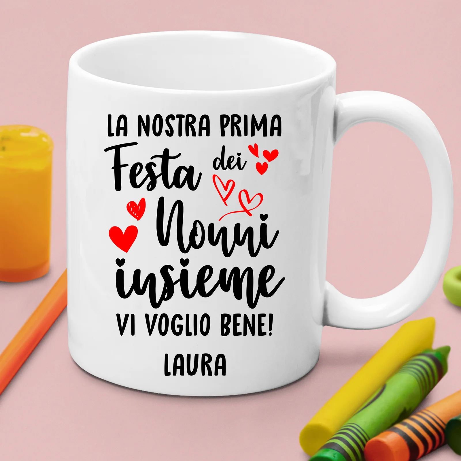 Tazza Nonno Nonna neonato PERSONALIZZABILE La nostra prima festa dei nonni insieme Mug 11OZ - immagine 3