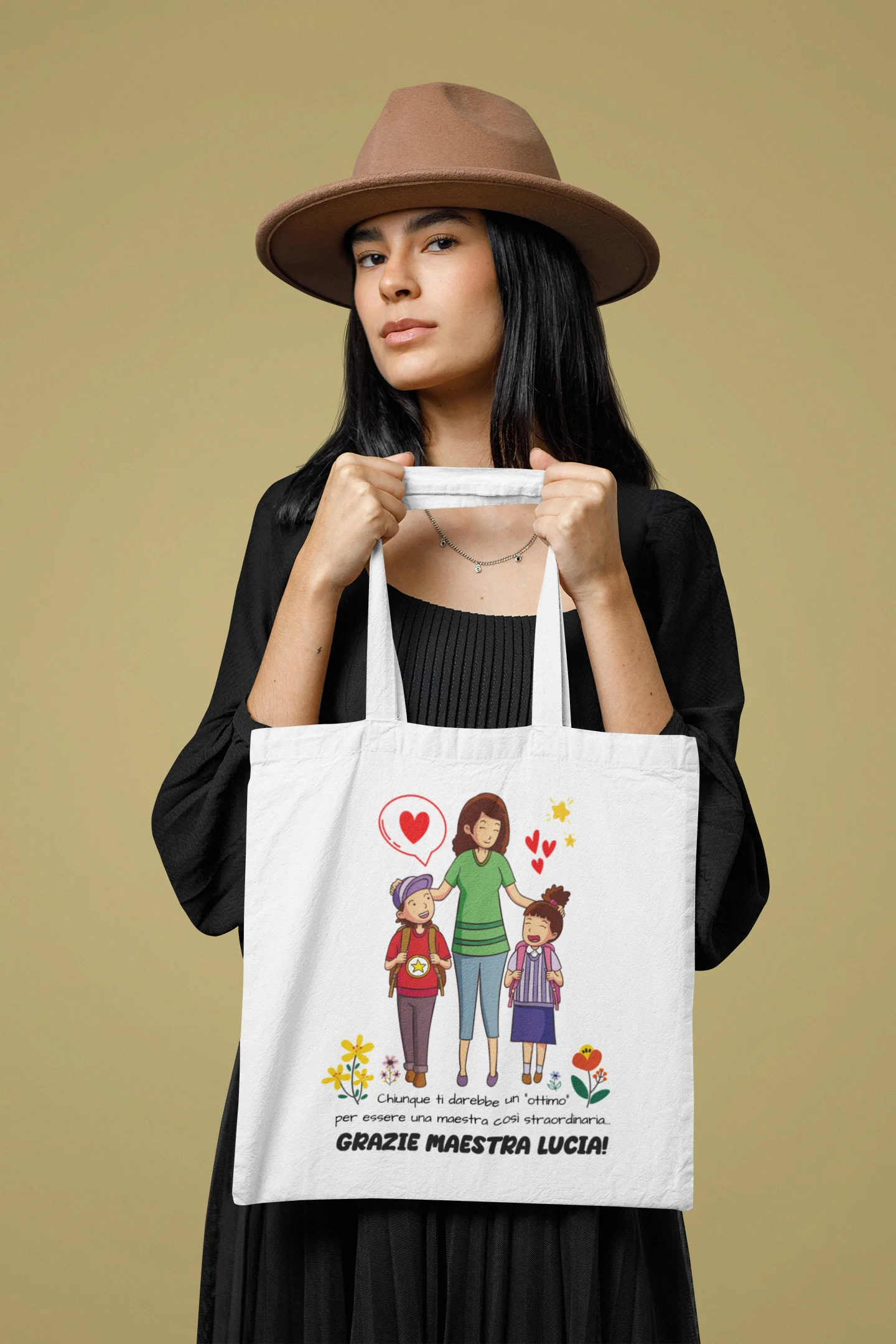 Shopping Bag Maestra Personalizzabile con Nome maestra, Nomi Alunni e Classe Grazie Maestra Regalo Maestra fine Anno - immagine 3