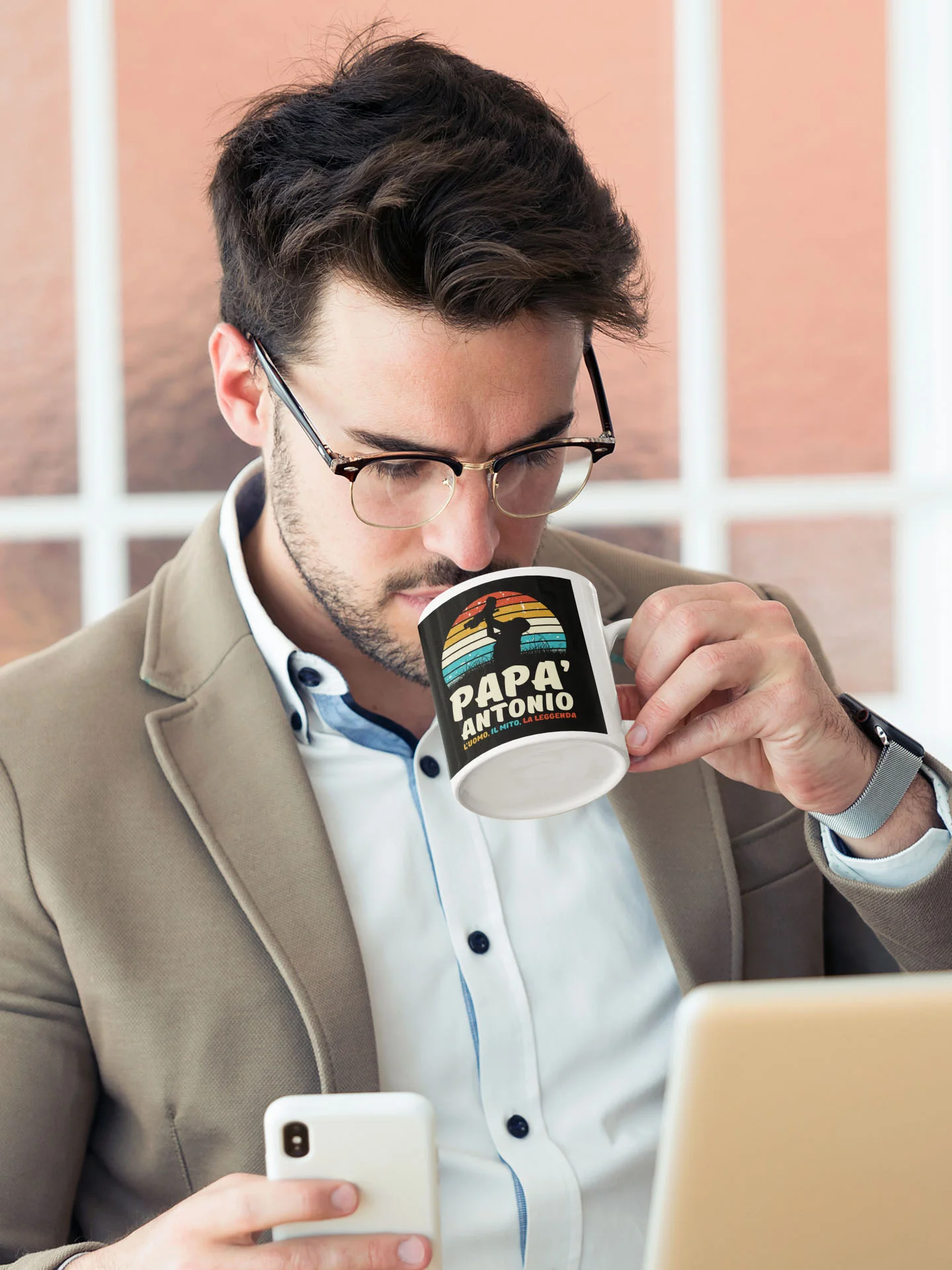 Tazza Papà Personalizzabile Festa del Papà L’Uomo, il Mito, la Leggenda personalizzata con nome regalo papà Mug 11Oz - immagine 3
