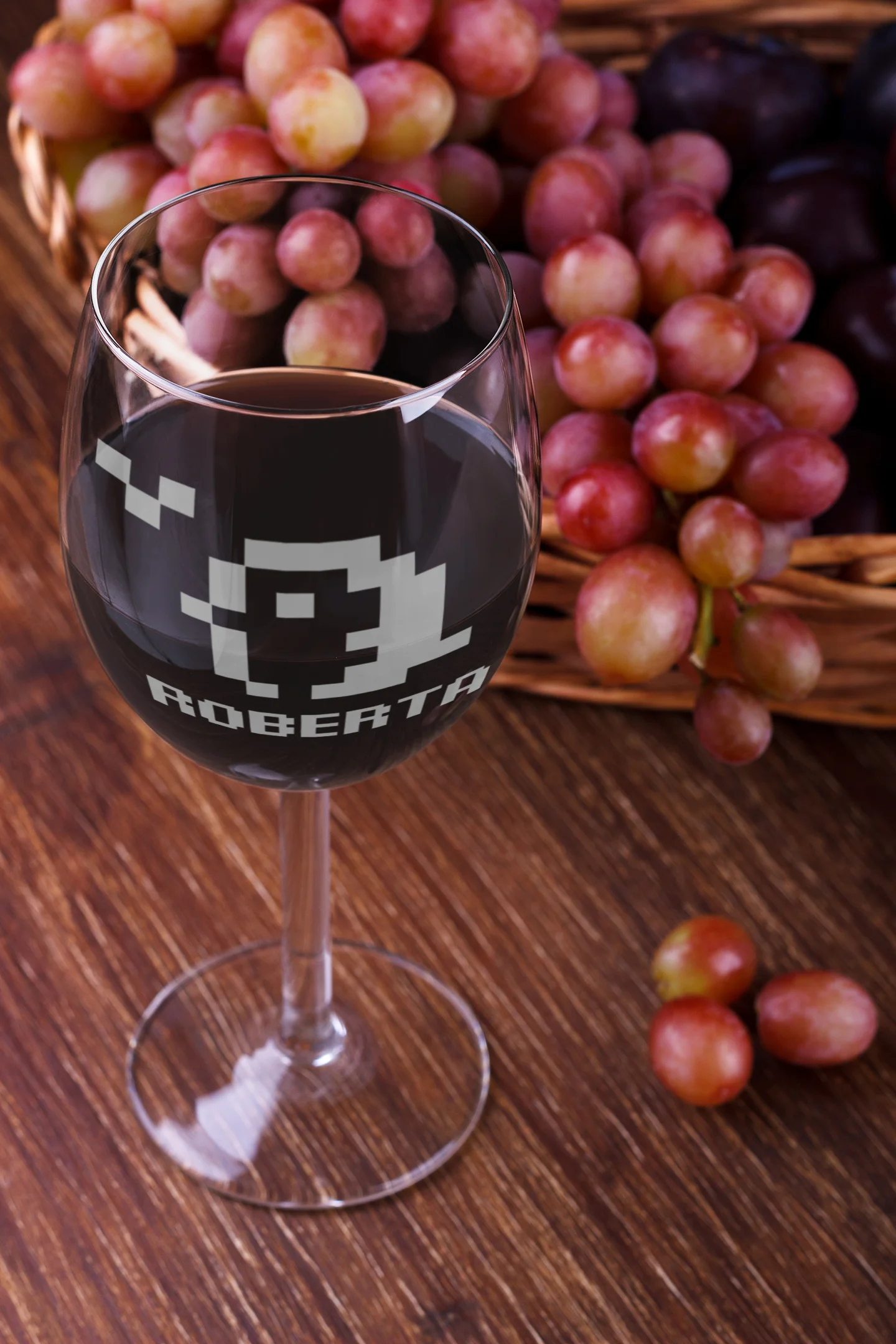 Coppia Calici Vino Personalizzabili con nome SanValentino Pinguini Vintage Arcade Game Innamorati Love 50cl - immagine 3