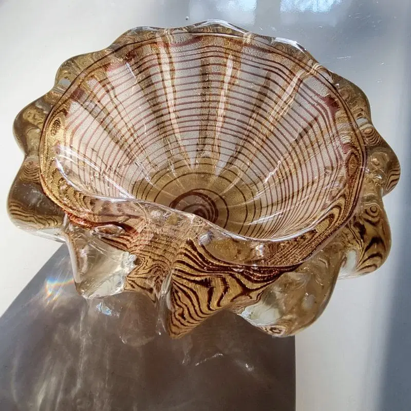 Ercole Barovier Posacenere in Vetro serie i Zebrati Murano 1940