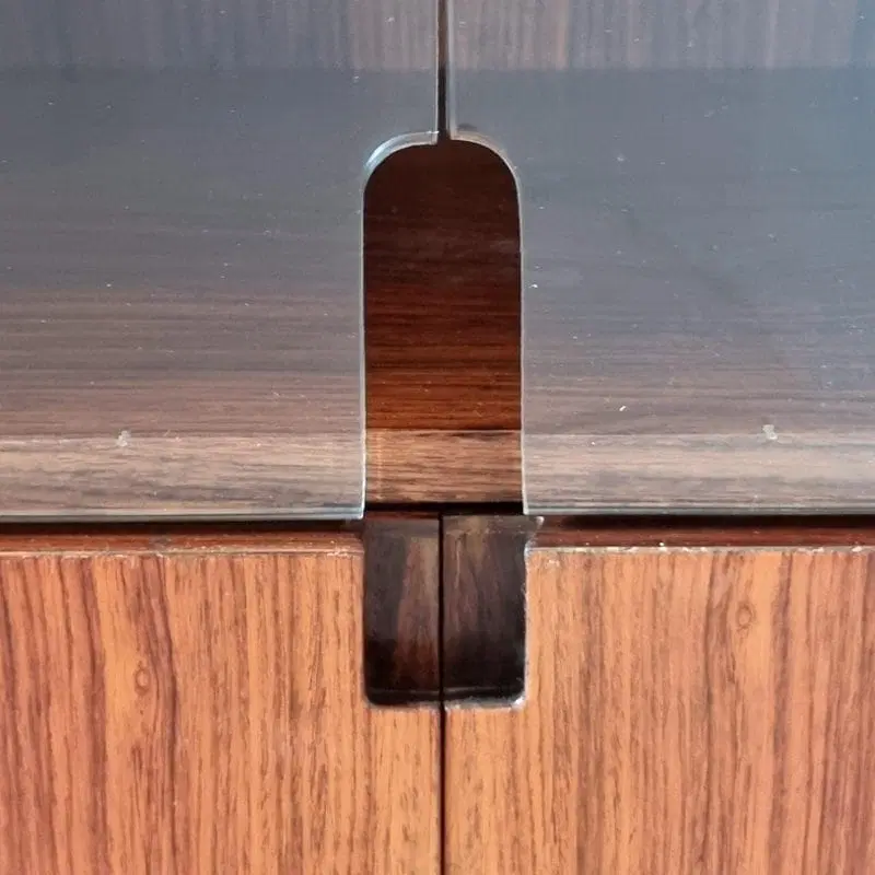 Libreria in Palissandro a Tre Moduli con Ante in Cristallo, anni ’60 - immagine 9