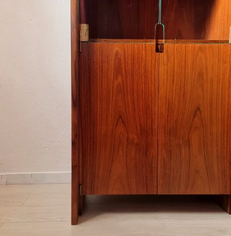 Libreria in Palissandro a Tre Moduli con Ante in Cristallo, anni ’60 - immagine 8