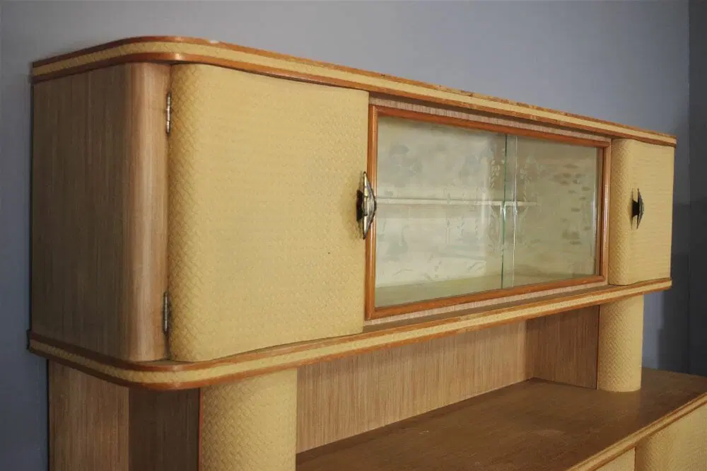 Credenze in faggio a nido d’ape, anni 1950, set di 2 - immagine 5