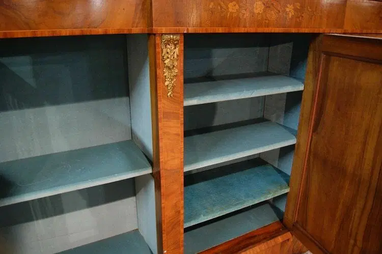 Servante inglese 3 porte del 1800 stile Luigi XVI in legno di noce - immagine 4