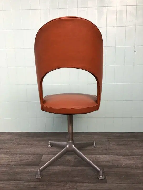 Sedia vintage da ufficio anni 60 In alluminio e skai - immagine 4