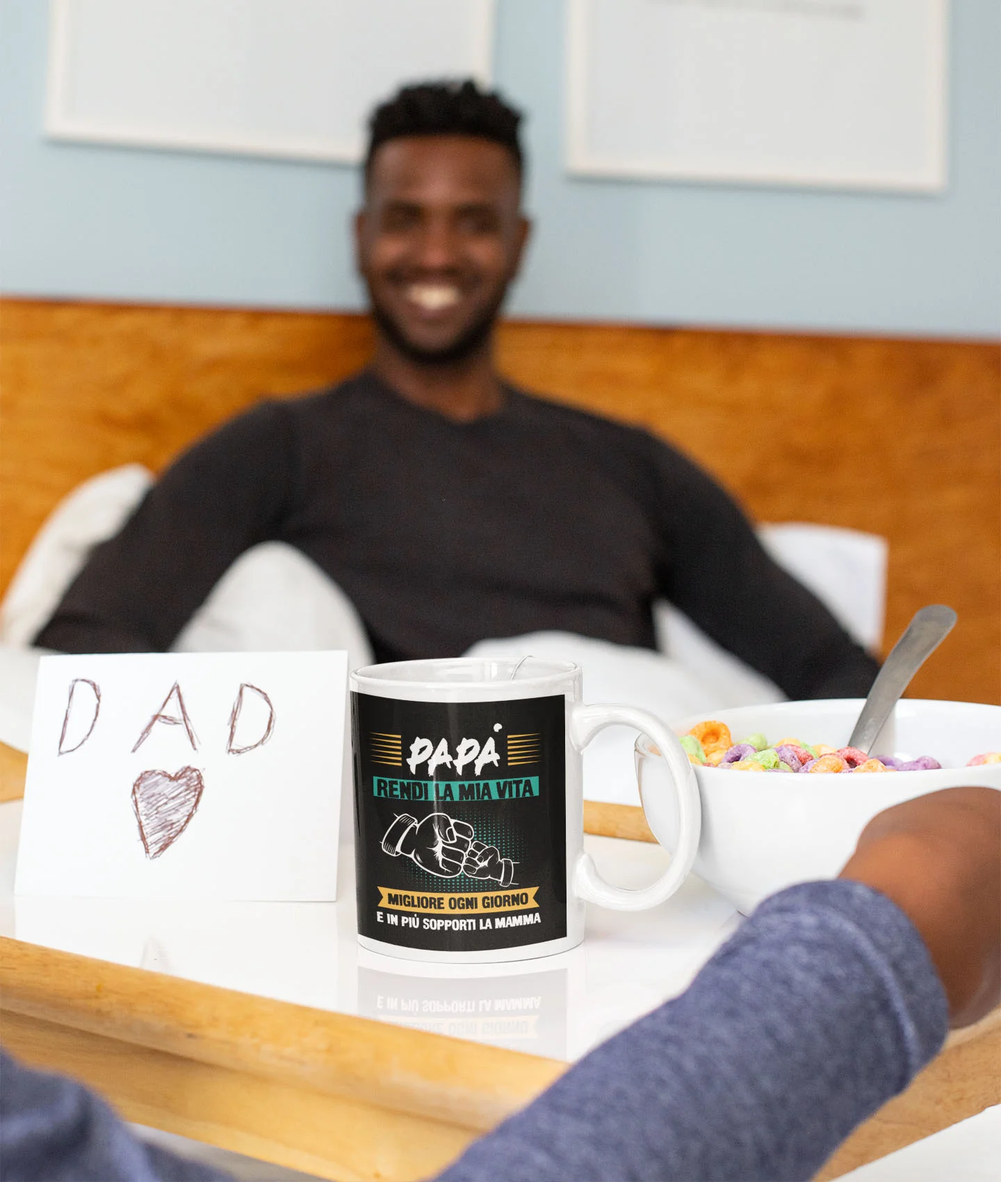 Tazza Papà Festa del Papà Rendi la mia vita migliore ogni giorno e in più sopporti la Mamma Mug 11Oz - immagine 4