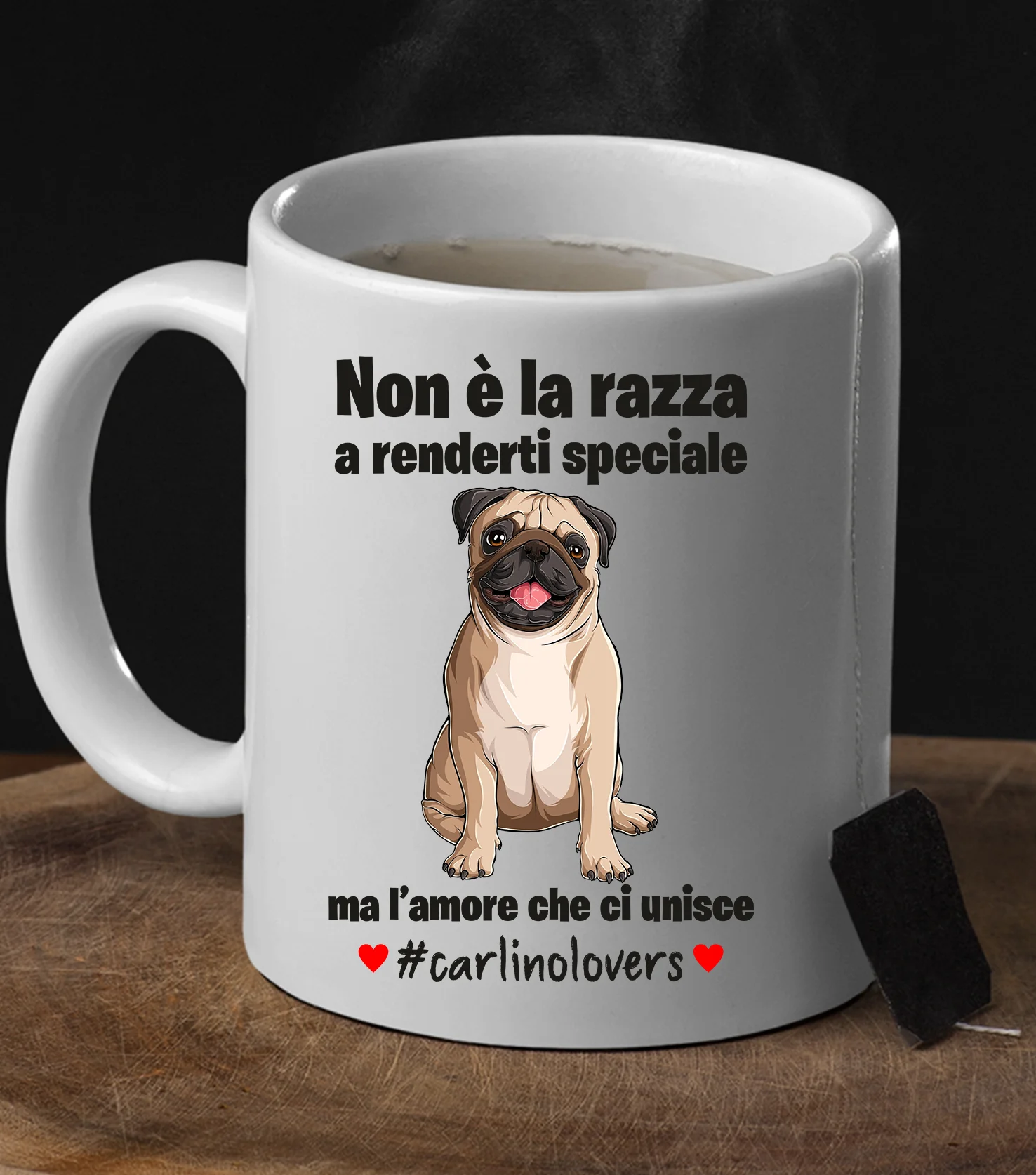 Tazza Carlino Non è la razza che conta ma l’amore che ci unisce tazza mug divertenti - immagine 5