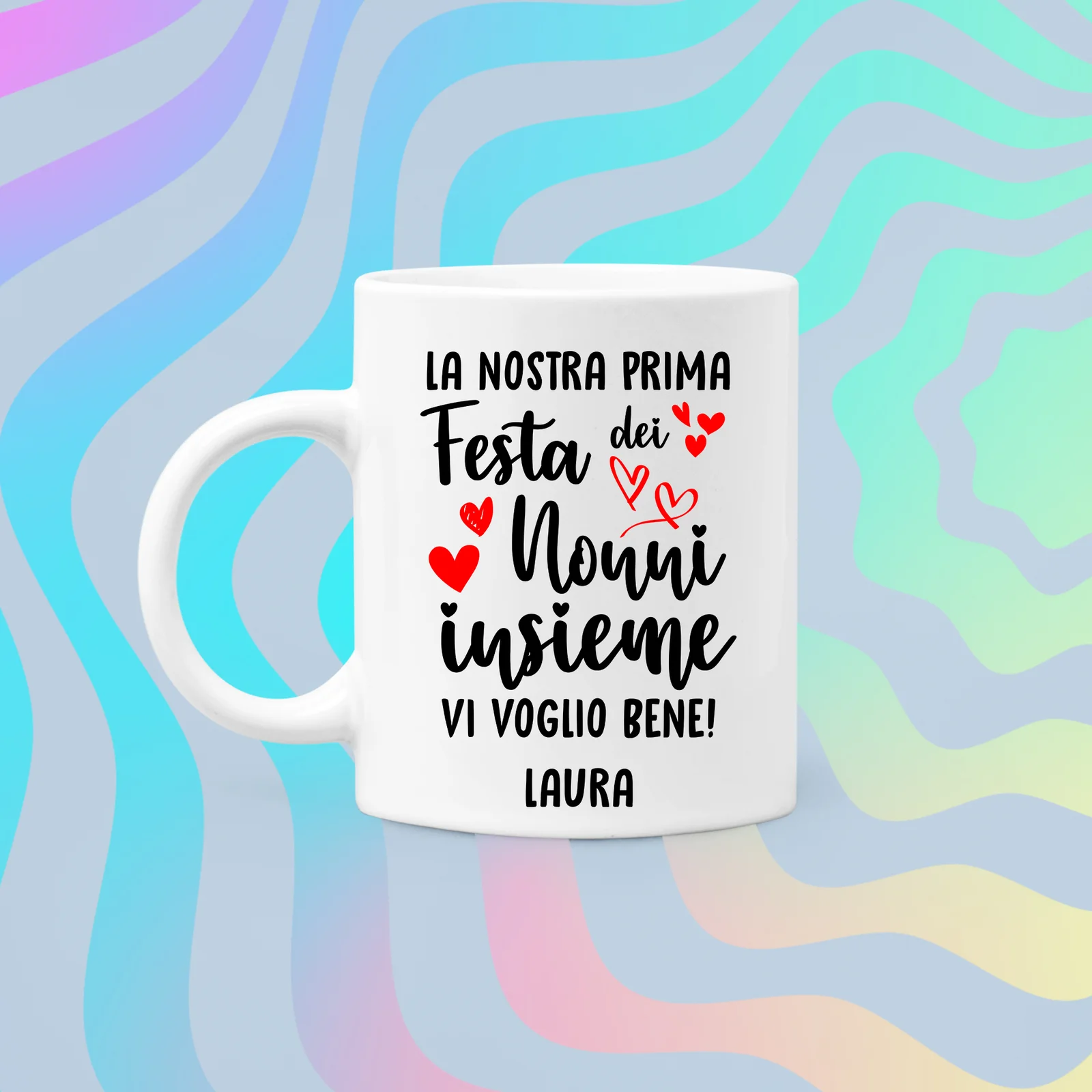 Tazza Nonno Nonna neonato PERSONALIZZABILE La nostra prima festa dei nonni insieme Mug 11OZ - immagine 4