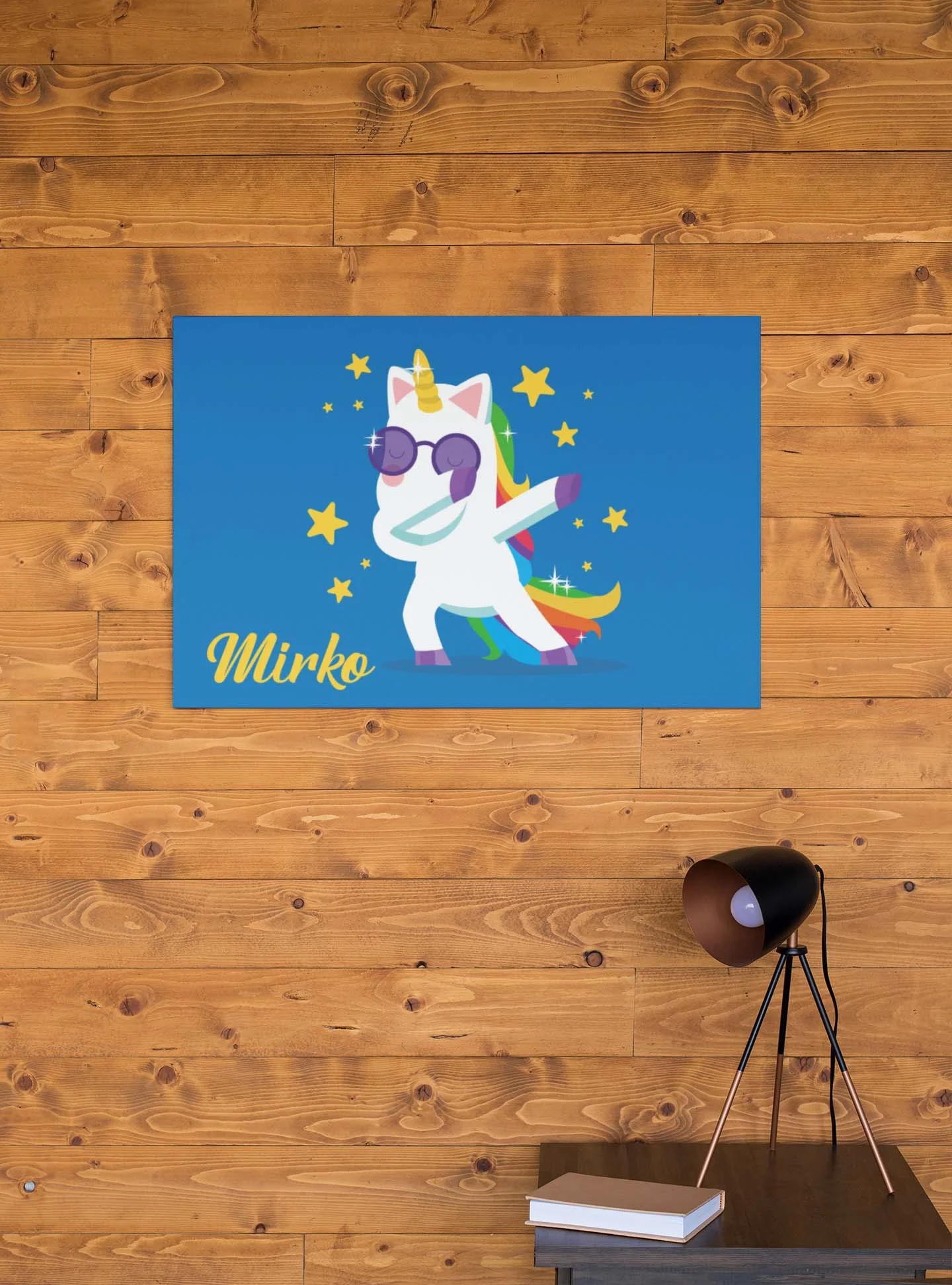 Quadro Tela Pittorica Canvas PERSONALIZZABILE col nome del tuo bimbo – dab unicorno – Disponibile nei formati 50×70 cm e 35×50 cm - immagine 5
