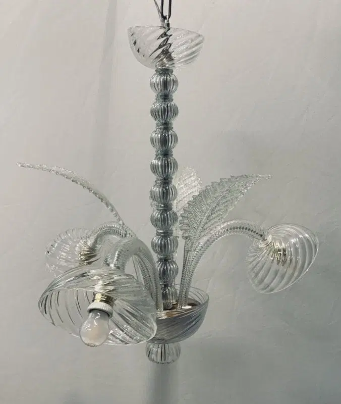 Lampadario in vetro di Murano vintage ditta Seguso - immagine 2