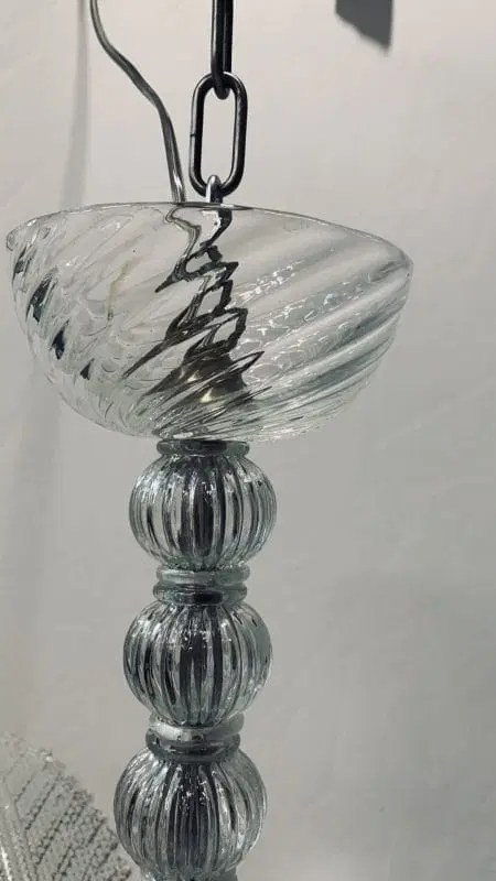 Lampadario in vetro di Murano vintage ditta Seguso - immagine 4