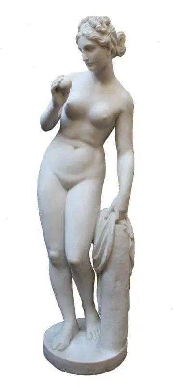 Scultura in marmo raffigurante Venere con mela, da Thorvaldsen, XIX secolo - immagine 4
