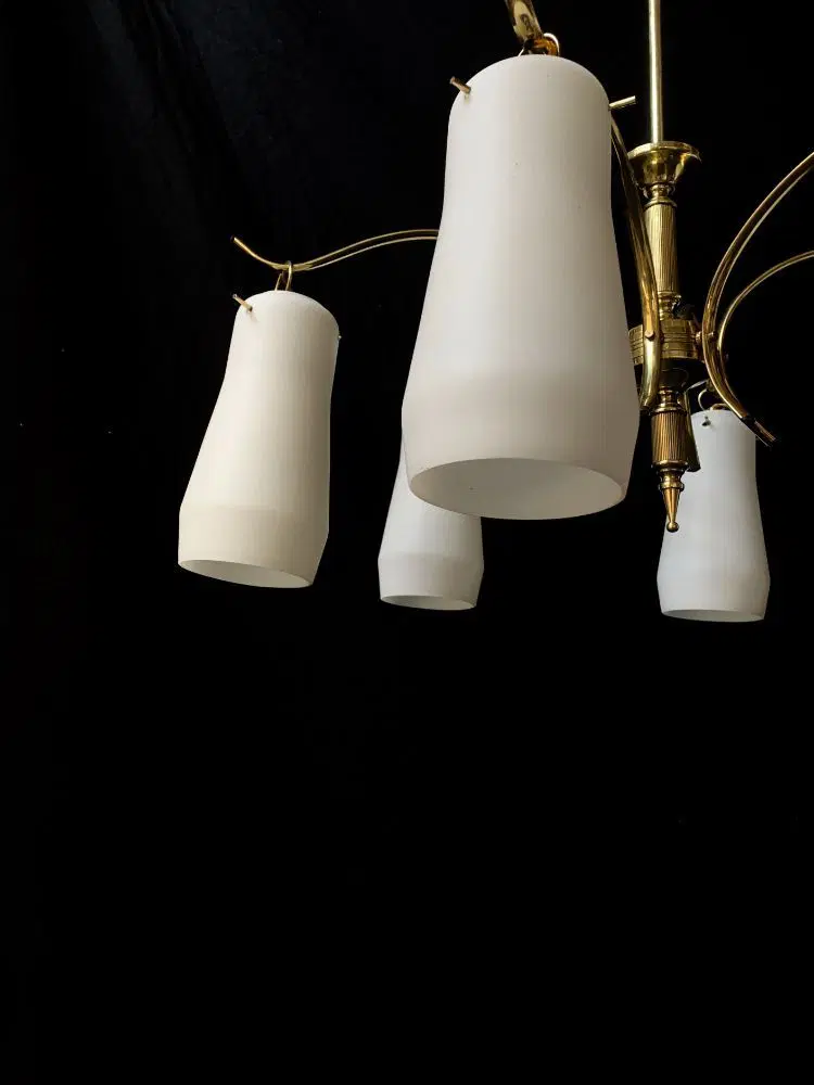 lampadario attribuito a stilnovo restaurato funzionante vintage - immagine 6