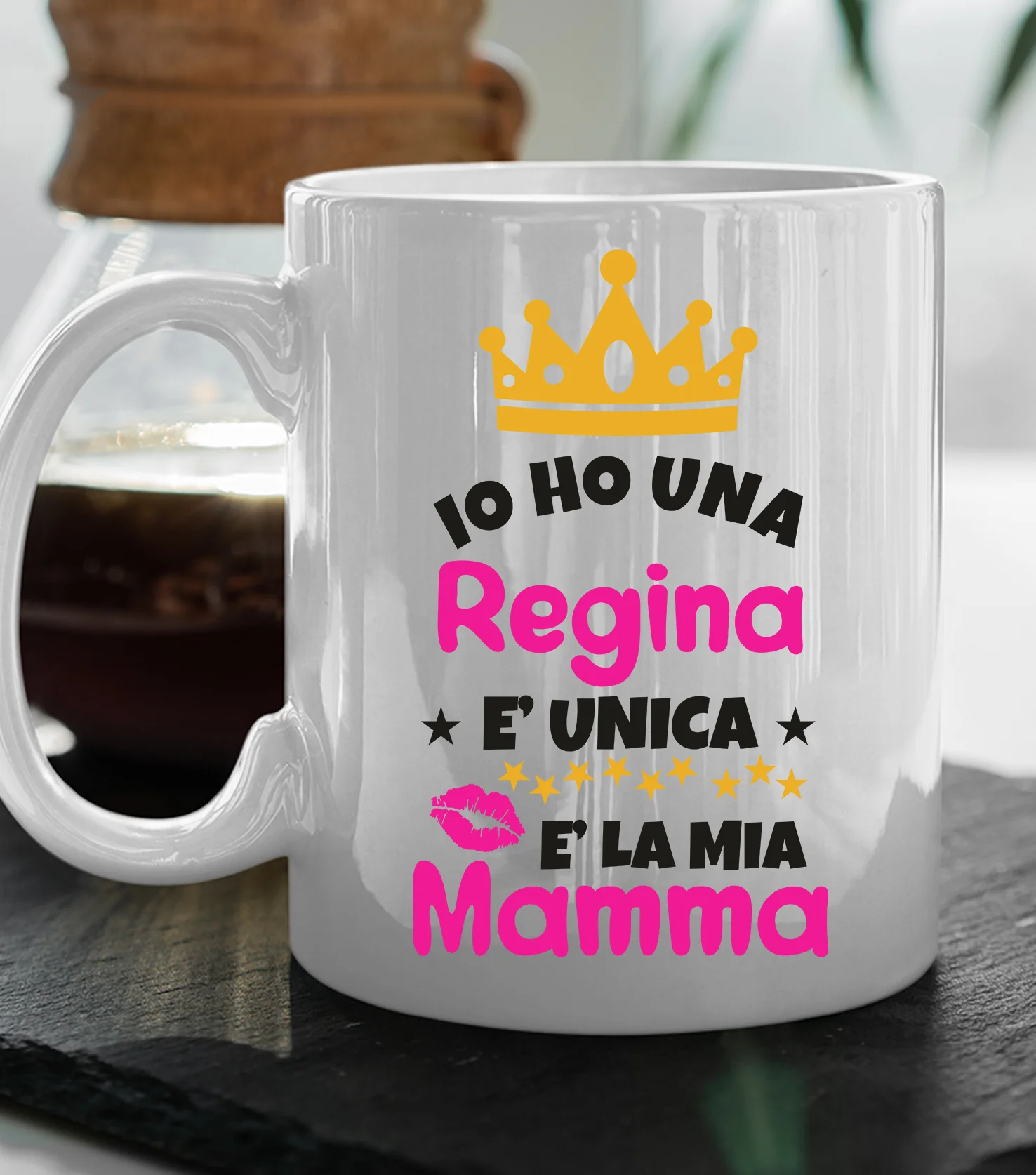 Tazza Regalo Festa della Mamma Mug in ceramica Mamma Io ho una regina, è unica, è la mia mamma - immagine 6