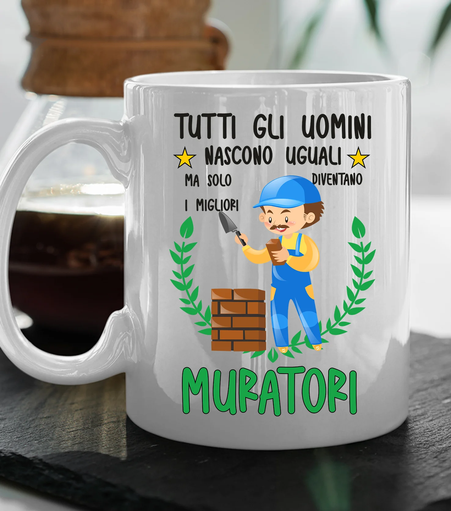 Tazza Muratore divertente Mestieri Tutti gli uomini nascono uguali, ma solo i migliori diventano muratori tazza mug divertente mestieri