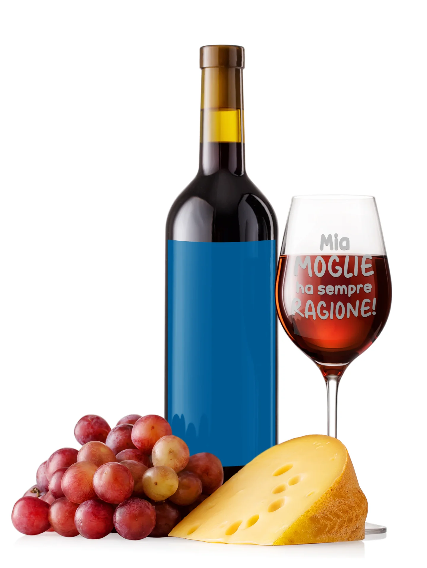 Calice SanValentino Vino Mia moglie ha sempre ragione Matrimonio Fidanzamento Amore Auguri 500 ml - immagine 6