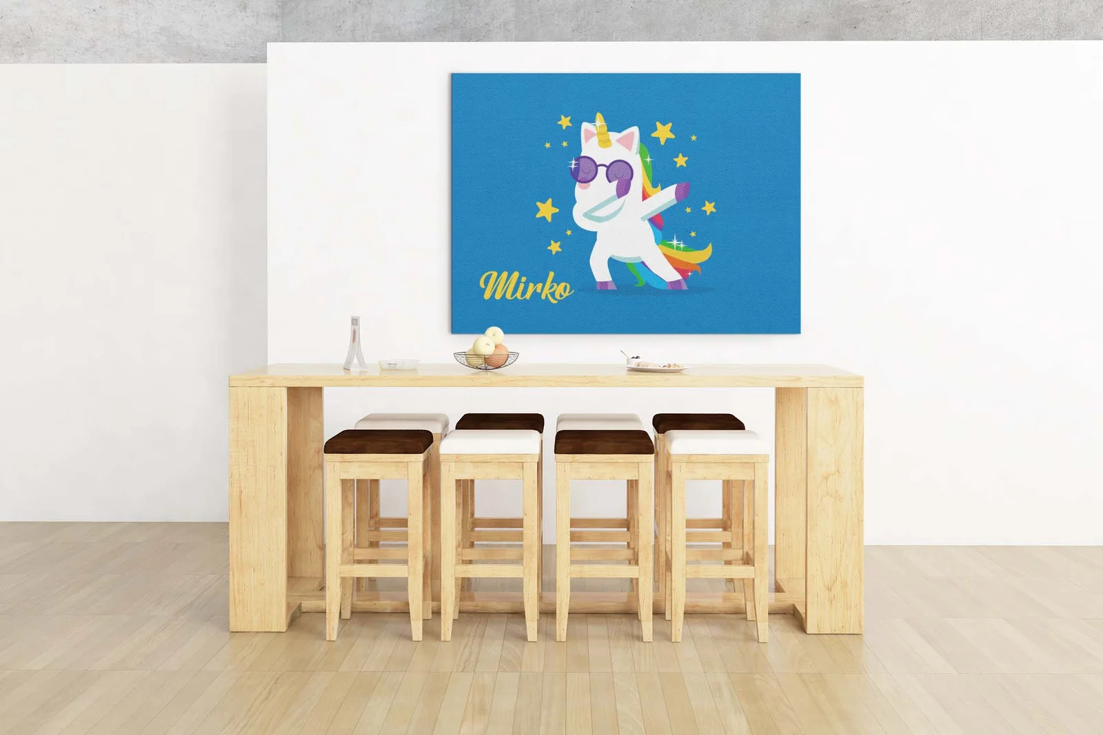 Quadro Tela Pittorica Canvas PERSONALIZZABILE col nome del tuo bimbo – dab unicorno – Disponibile nei formati 50×70 cm e 35×50 cm - immagine 6