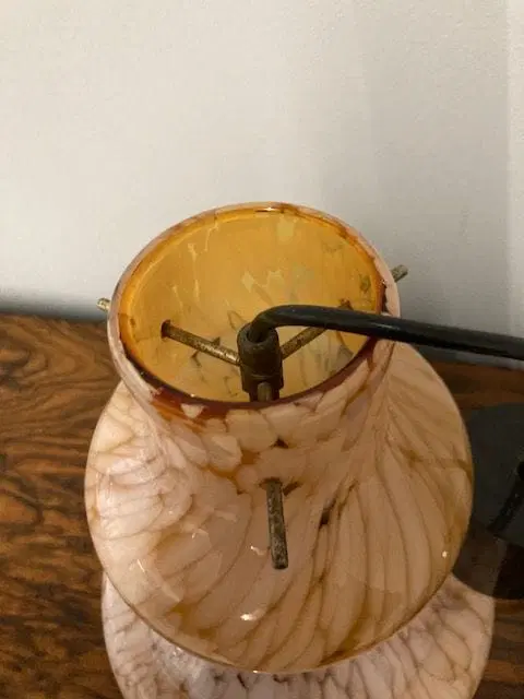 Lampadario Murano sospensione colore Salmone anni 70 - immagine 2