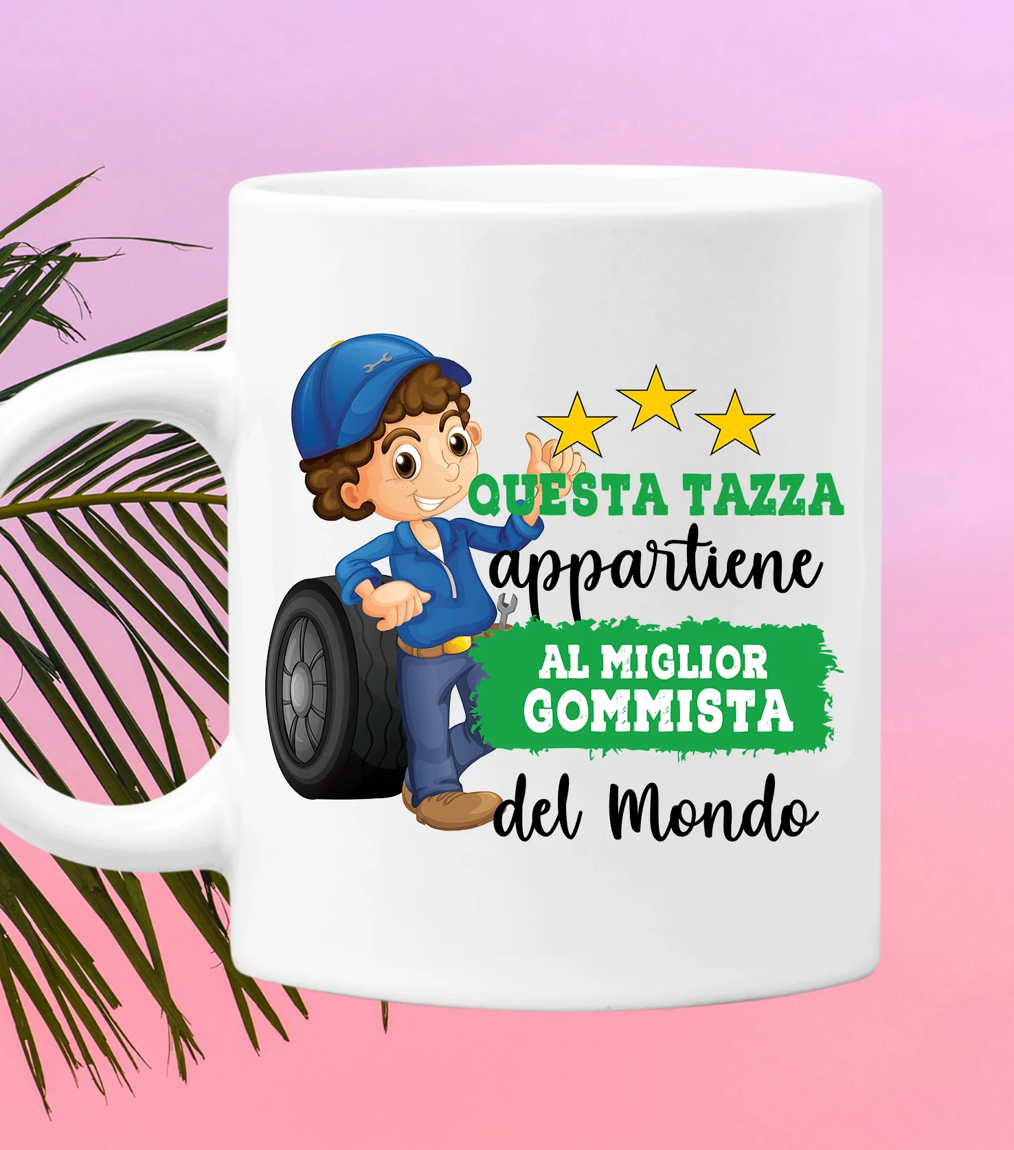 Tazza Gommista Mestieri divertenti Questa tazza appartiene al migliore al mondo Idea regalo - immagine 2
