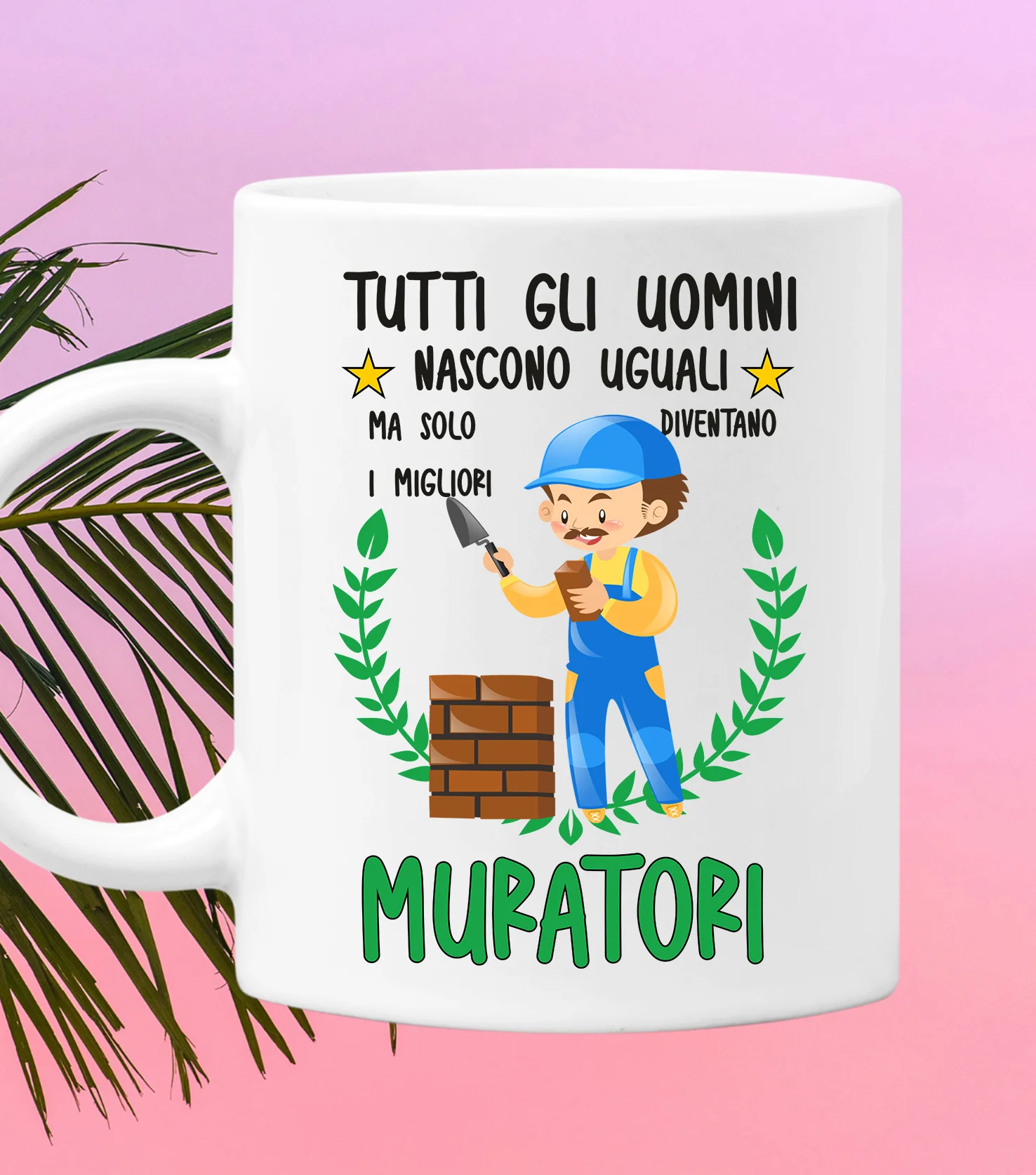 Tazza Muratore divertente Mestieri Tutti gli uomini nascono uguali, ma solo i migliori diventano muratori tazza mug divertente mestieri - immagine 2
