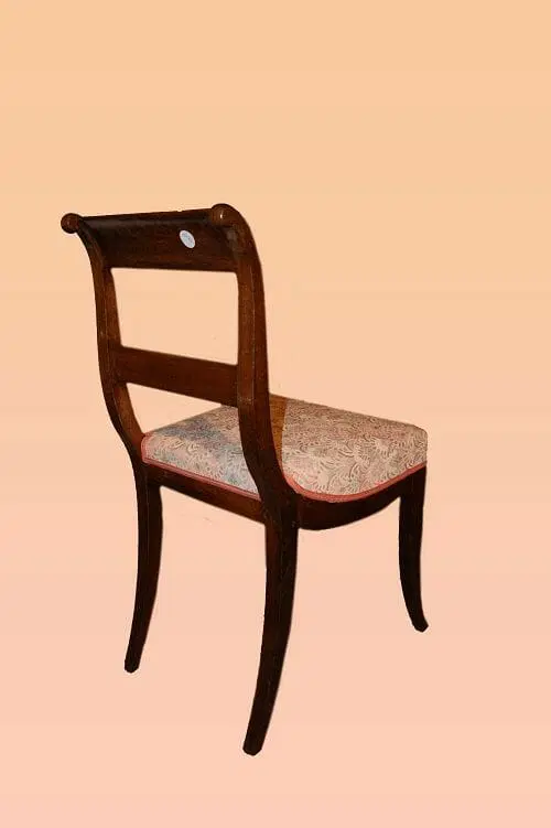 Gruppo di 4 sedie e 2 capotavola stile Regency Nord Europa del 1800 - immagine 4