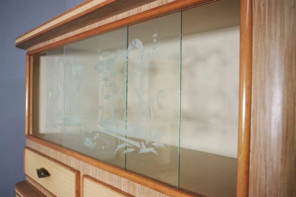 Credenze in faggio a nido d’ape, anni 1950, set di 2 - immagine 6