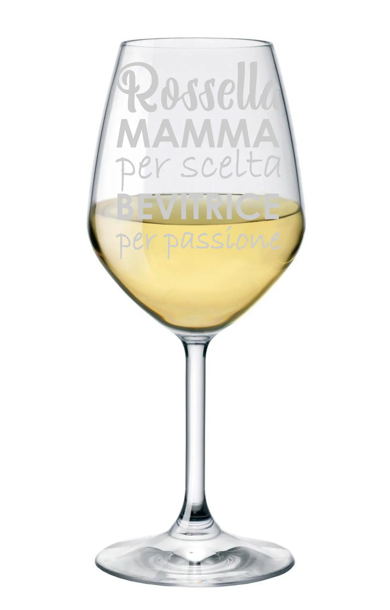 Calice Mamma Personalizzabile Calice da Vino Festa della mamma Regalo Mamma 50 cl Mamma per scelta, bevitrice per passione