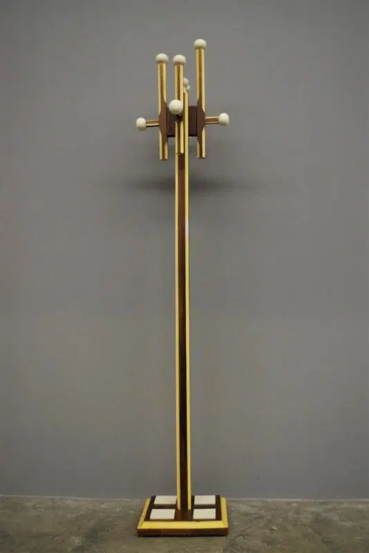 Appendiabiti a colonna in legno nello stile di Carlo de Carli, 1965 - immagine 8