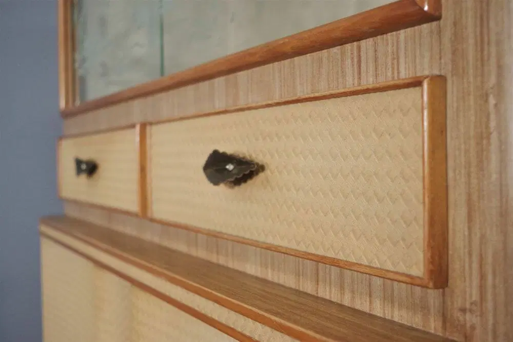 Credenze in faggio a nido d’ape, anni 1950, set di 2 - immagine 8