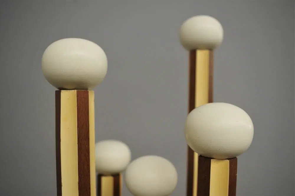 Appendiabiti a colonna in legno nello stile di Carlo de Carli, 1965 - immagine 5