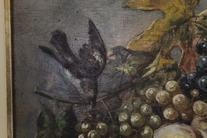 Dipinto olio su tavola raffigurante “Natura morta con frutta” – primi ‘900 – restaurato - immagine 6