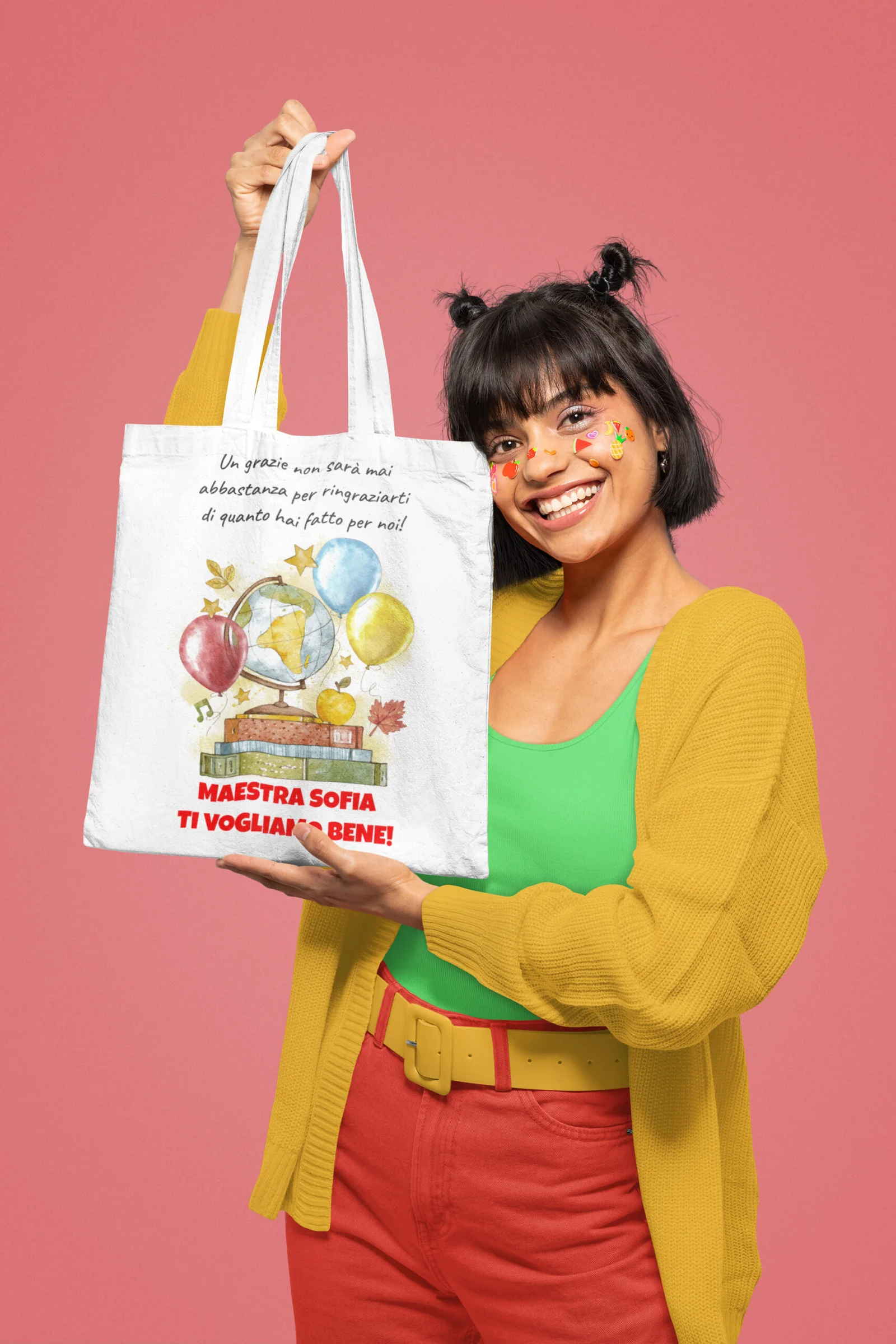 Shopping Bag Maestra Personalizzabile Ti vogliamo bene Un grazie non sarà mai abbastanza Regalo Maestra fine anno - immagine 6