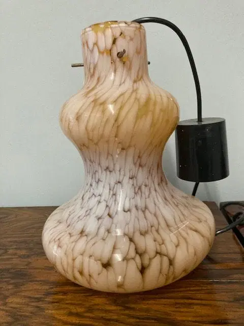 Lampadario Murano sospensione colore Salmone anni 70