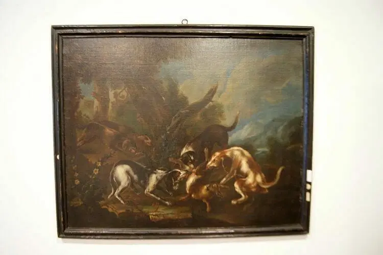 Coppia di oli su tela italiani del 1600 “Scene di caccia” - immagine 6