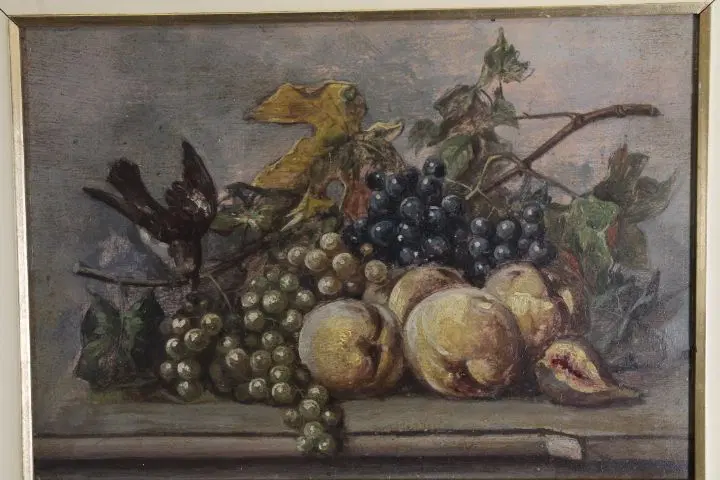 Dipinto olio su tavola raffigurante “Natura morta con frutta” – primi ‘900 – restaurato - immagine 2